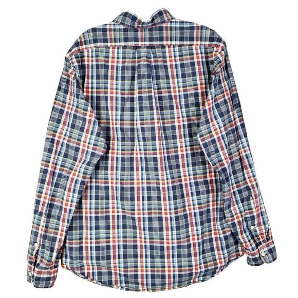 Polo Ralph Lauren Shirt Oxford Button Down LS Mens Size Large Red Blue Plaid - Picture 3 of 12